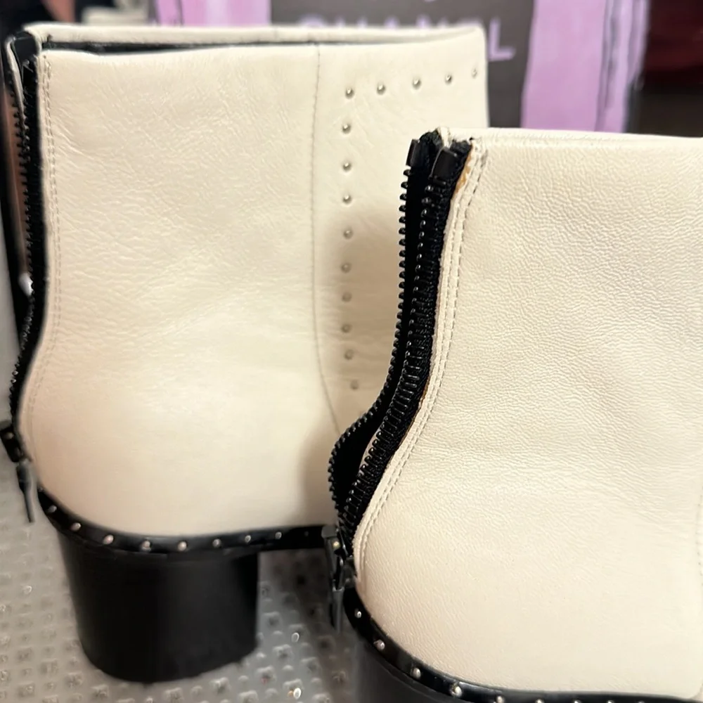 RAG & BONE Rover Leather Ankle Booties, Size 37.5 - Picture 4 of 8